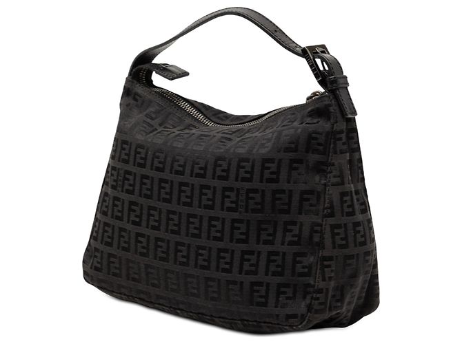 Borsa a mano Fendi in tela Zucchino nera Nero - vista 2