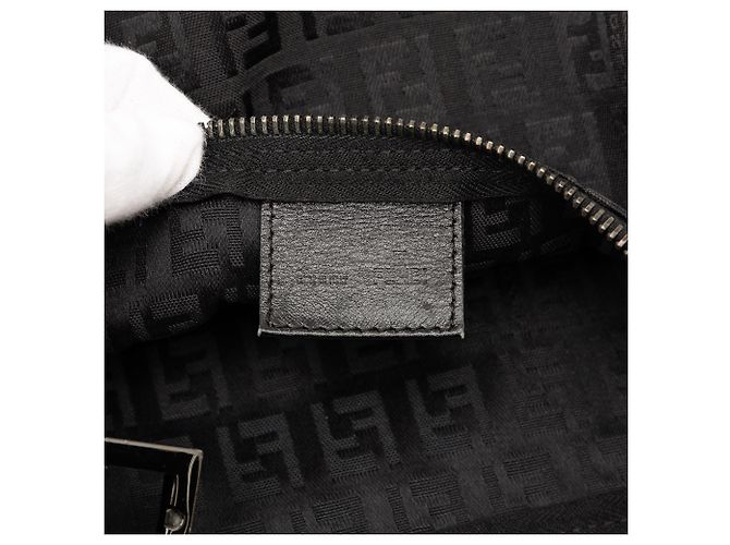 Borsa a mano Fendi in tela Zucchino nera Nero - vista 5