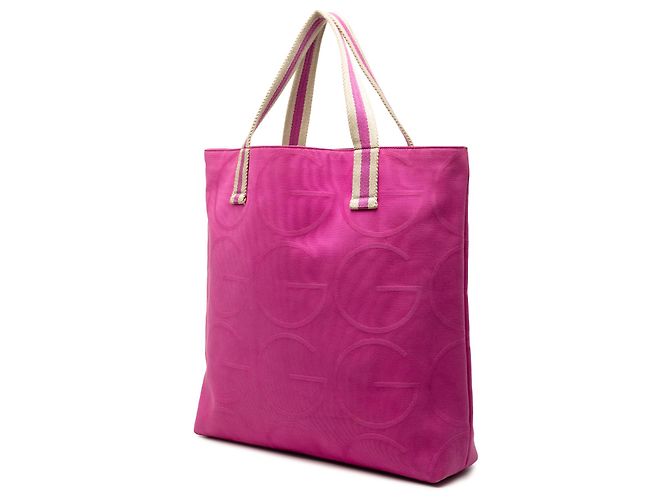 Gucci Tote aus pinkfarbener Canvas mit G-Monogramm - Ansicht 2