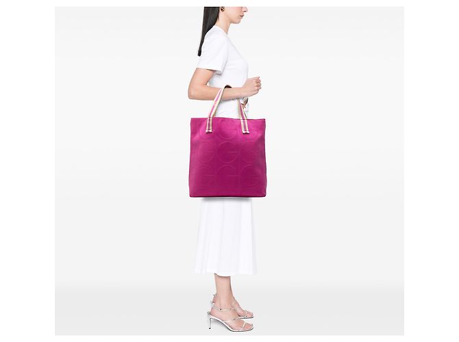 Gucci Tote aus pinkfarbener Canvas mit G-Monogramm - Ansicht 8