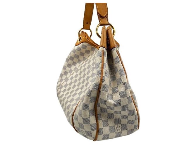 Borsa a Spalla Louis Vuitton N55215 Galliera PM Damier Azur Bianco - vista 3