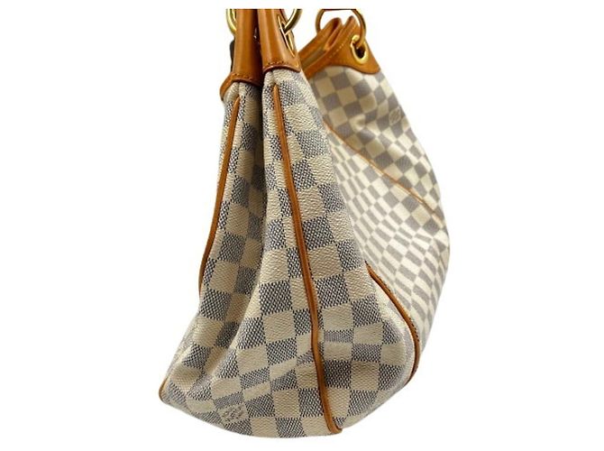 Borsa a Spalla Louis Vuitton N55215 Galliera PM Damier Azur Bianco - vista 4