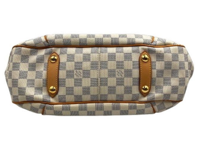 Borsa a Spalla Louis Vuitton N55215 Galliera PM Damier Azur Bianco - vista 7