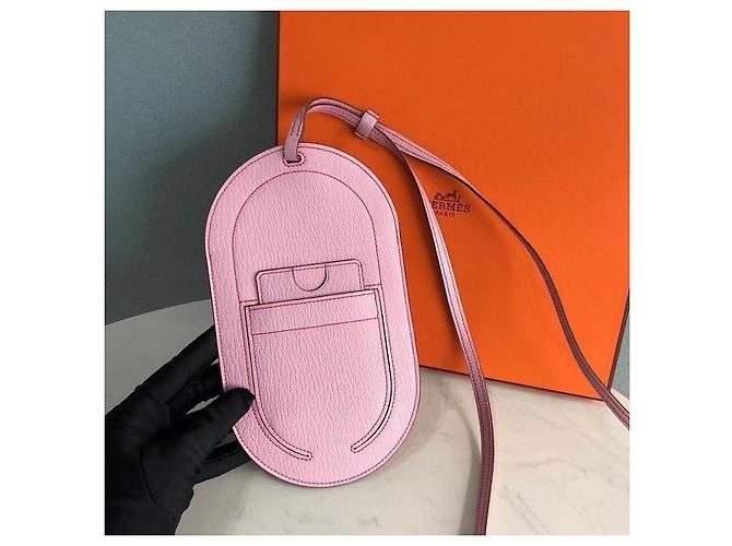 Hermès Borsa a Tracolla per Cellulare in Pelle di Capra Rosa - vista 2