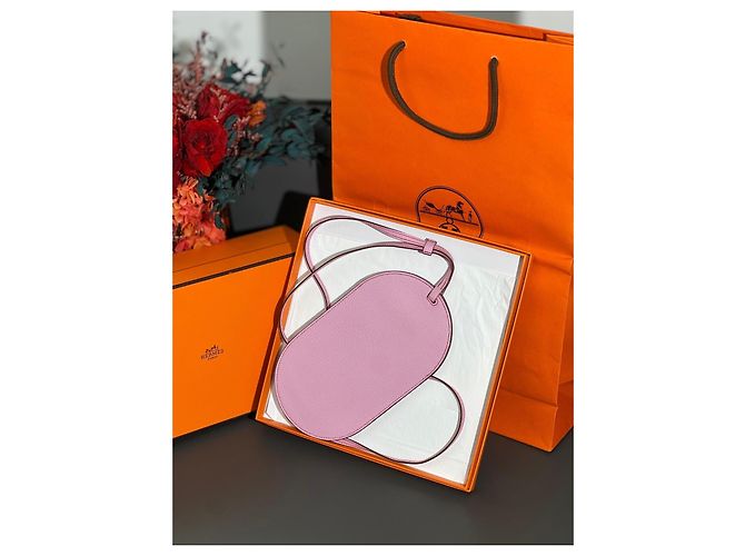 Hermès Borsa a Tracolla per Cellulare in Pelle di Capra Rosa - vista 5