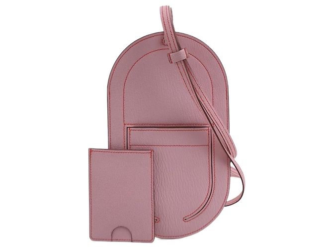 Hermès Borsa a Tracolla per Cellulare in Pelle di Capra Rosa - vista 6