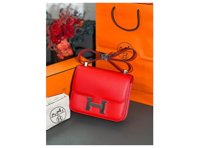 Borsa Hermès Constance S3 in pelle Epsom rossa Rosso - vista 9