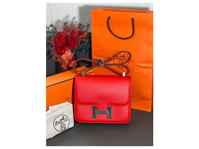 Borsa Hermès Constance S3 in pelle Epsom rossa Rosso - vista 8