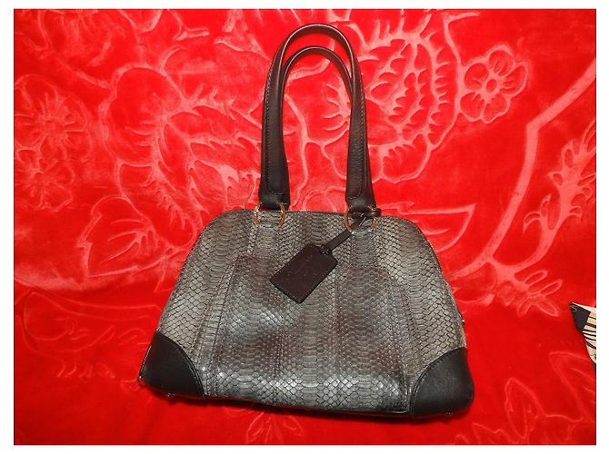 Borsa Lancel Adjani Special Edition Pelle di Serpente e Vitello Grigio - vista 2