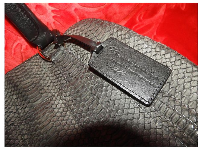 Borsa Lancel Adjani Special Edition Pelle di Serpente e Vitello Grigio - vista 3