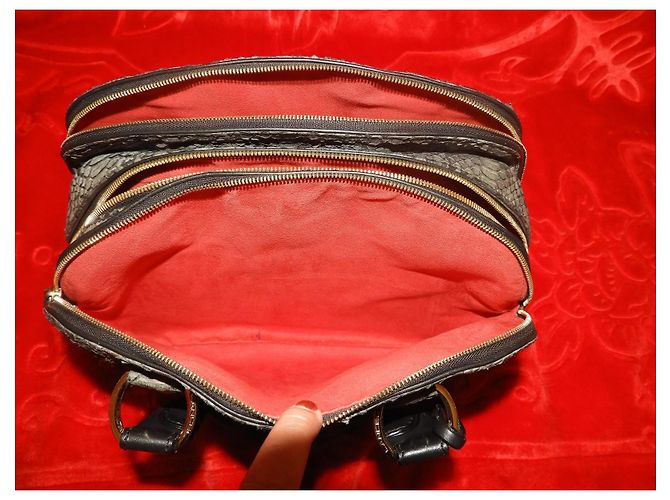 Borsa Lancel Adjani Special Edition Pelle di Serpente e Vitello Grigio - vista 5