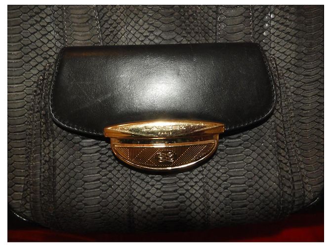 Borsa Lancel Adjani Special Edition Pelle di Serpente e Vitello Grigio - vista 6