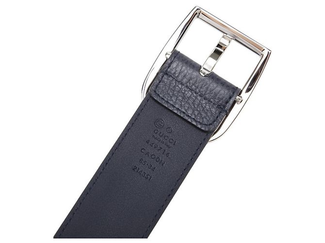 Cintura in pelle blu navy da uomo Gucci - vista 4