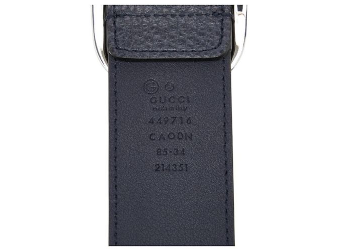 Cintura in pelle blu navy da uomo Gucci - vista 6