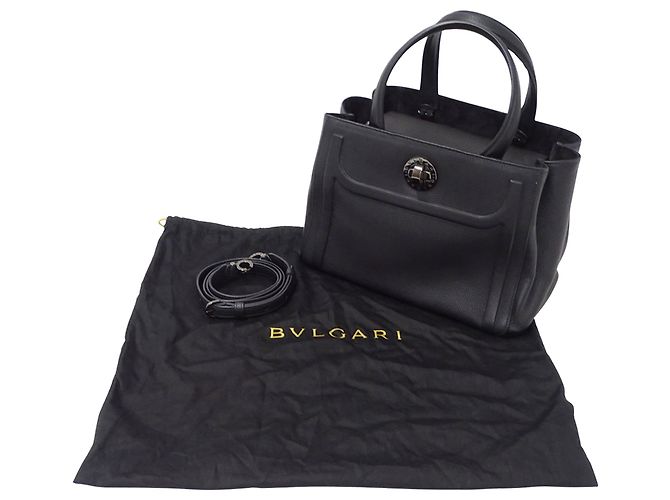 Bulgari Borsa a mano in pelle da donna Bvlgari Nero - vista 7