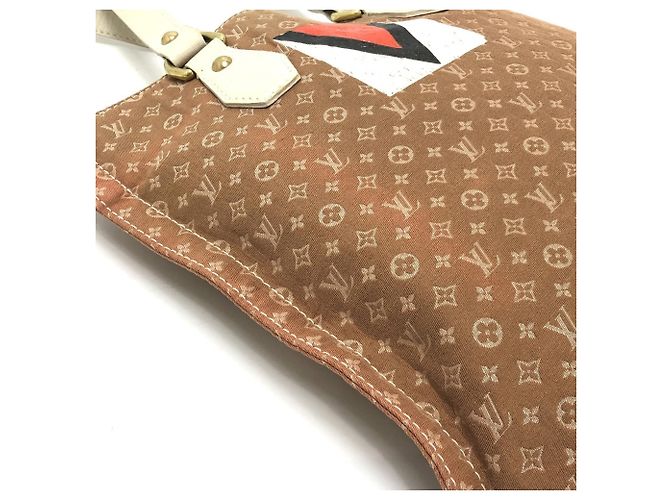 Borsa a tracolla Louis Vuitton Monogram Mini Initial Tanger Beige - vista 11