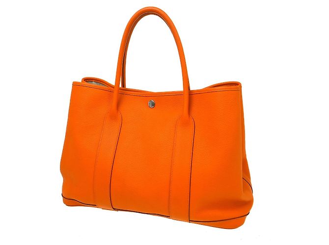 Hermès Tote Hermes Garden Party Toile e Pelle 36 Arancione - vista 2