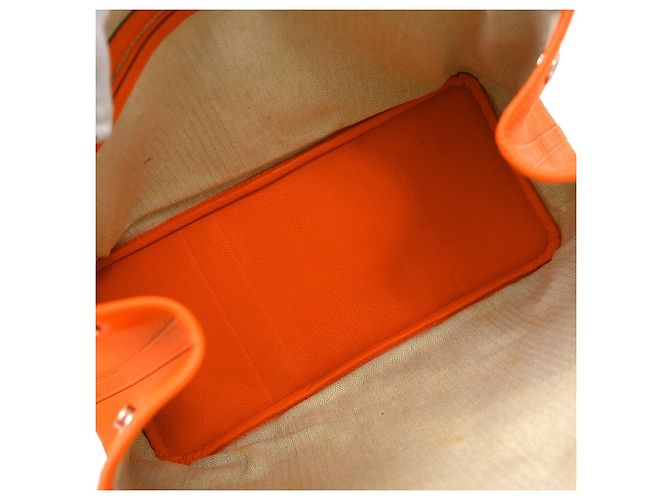 Hermès Tote Hermes Garden Party Toile e Pelle 36 Arancione - vista 6