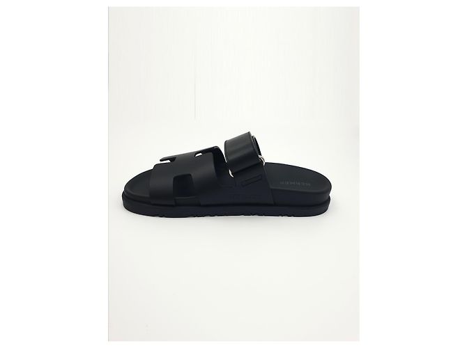 Hermès Sandali Chypre in Pelle di Vitello Nero, 34.5 - vista 4