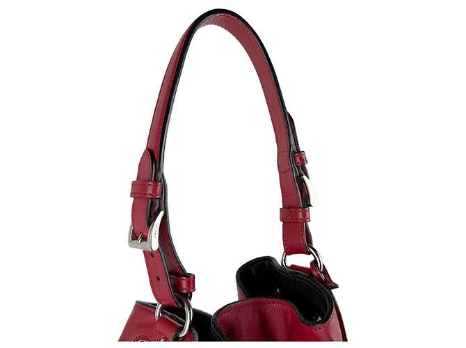 Borsa a tracolla in pelle rossa Prada Rosso - vista 10