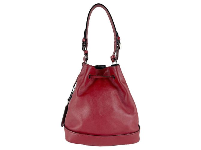 Borsa a tracolla in pelle rossa Prada Rosso - vista 3