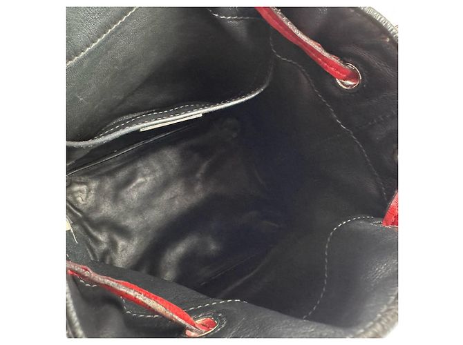 Borsa a tracolla in pelle rossa Prada Rosso - vista 5