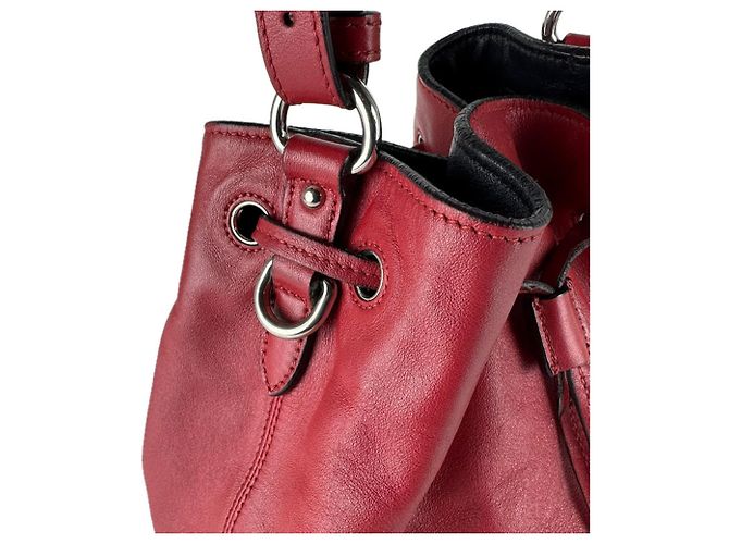 Borsa a tracolla in pelle rossa Prada Rosso - vista 6
