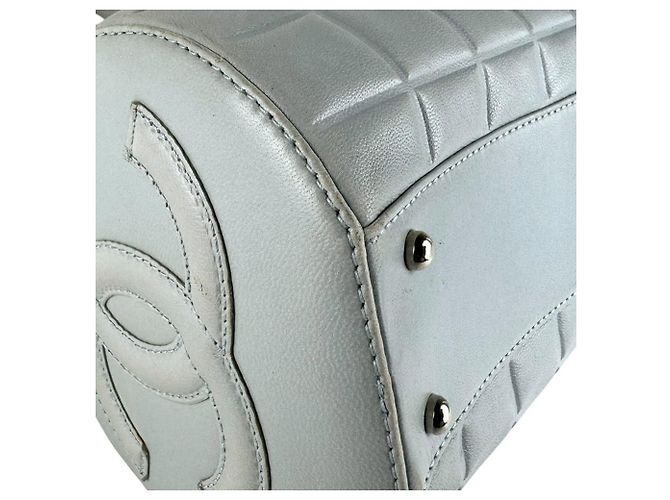 Borsa a tracolla in pelle azzurro Chanel Blu chiaro - vista 8