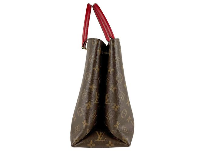 Borsa Tote Louis Vuitton Monogram Flower Marrone Rosso Monogramma - vista 2