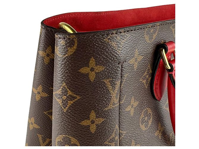 Borsa Tote Louis Vuitton Monogram Flower Marrone Rosso Monogramma - vista 6