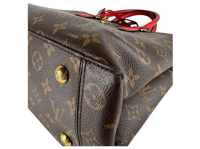 Borsa Tote Louis Vuitton Monogram Flower Marrone Rosso Monogramma - vista 9