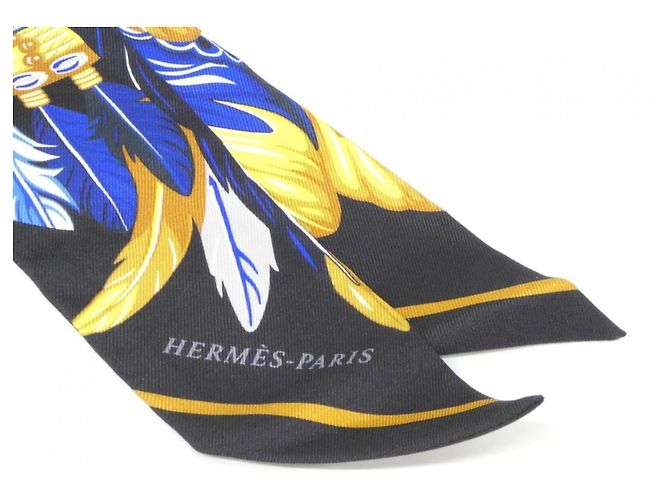 Silk In Hermès Foulard Twilly Hermes DANSE PACIFIQUE Blu - vista 2