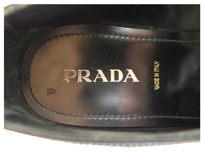 ZAPATOS DERBY DE PLATAFORMA EN CUERO PULIDO NEGRO PRADA 38 IT 39 FR - vista 8
