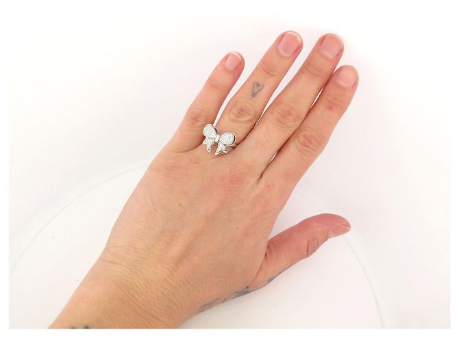 Autre Marque ANILLO KNOT DIAMONDS IN ORO BIANCO 18K T53 5.5GR CON 63 DIAMANTI 0.63CT - vista 12
