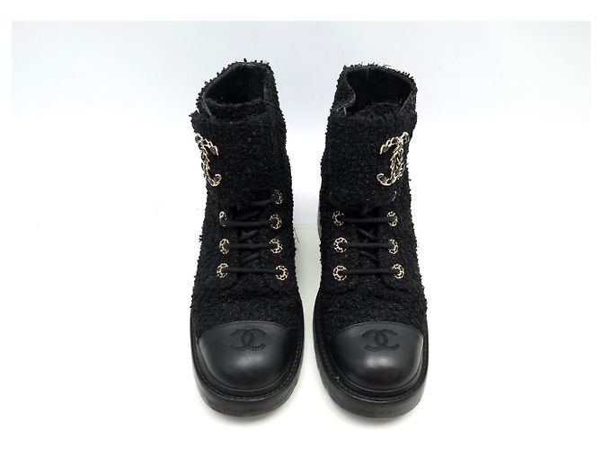 BOTAS CHANEL RANGERS LACE-UP G36424 40 COMBAT BOOTS EN TWEED - vista 10