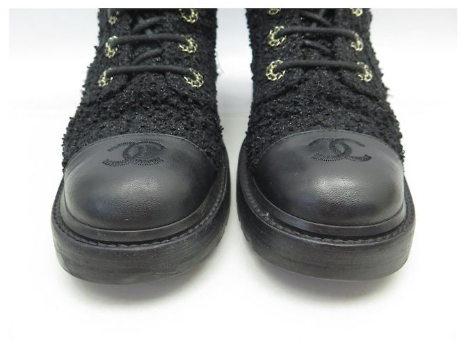 BOTAS CHANEL RANGERS LACE-UP G36424 40 COMBAT BOOTS EN TWEED - vista 4