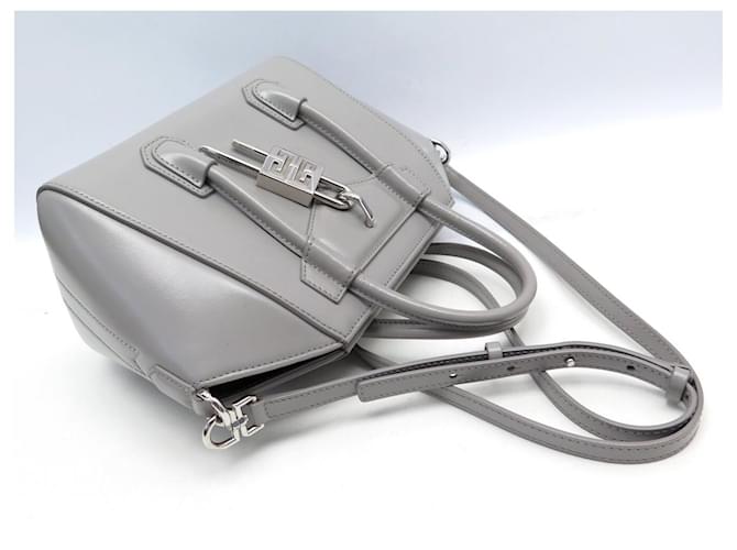 BORSA A SPALLA GIVENCHY ANTIGONA LOCK MINI IN PELLE GRIGIA Grigio - vista 6