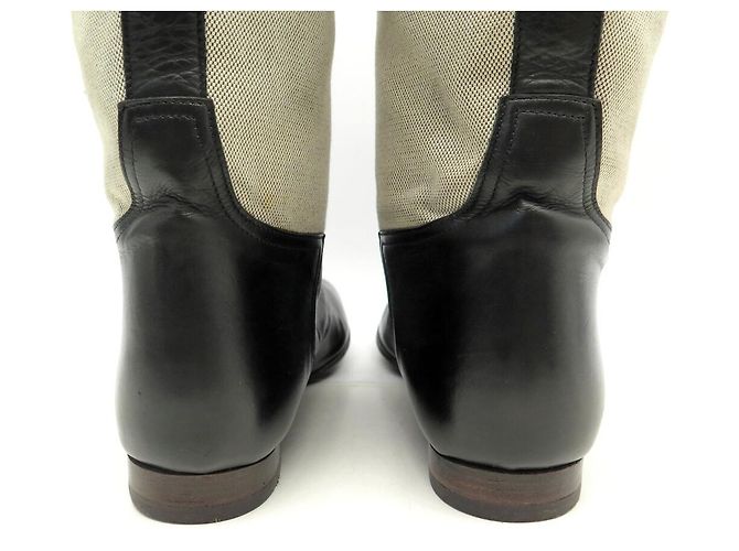 Hermès BOTAS DE EQUITACIÓN HERMES BARDIGIANO JUMPING 37 LIENZO Y CUERO - vista 5