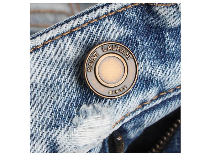 Jeans Slim Saint Laurent en denim azul claro - vista 17