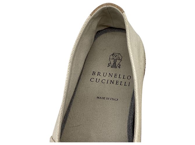 Espadrilles slip-on Brunello Cucinelli in tela bianca - vista 13