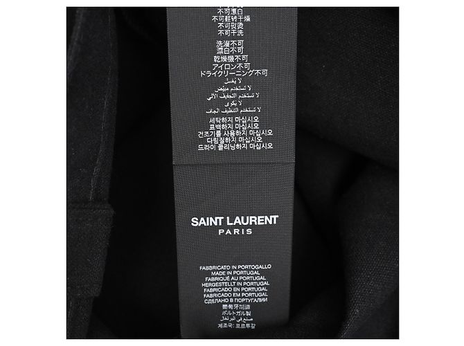Borsa Tote Everything Now in cotone nero Saint Laurent - vista 6