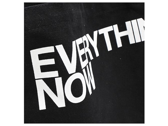 Borsa Tote Everything Now in cotone nero Saint Laurent - vista 8