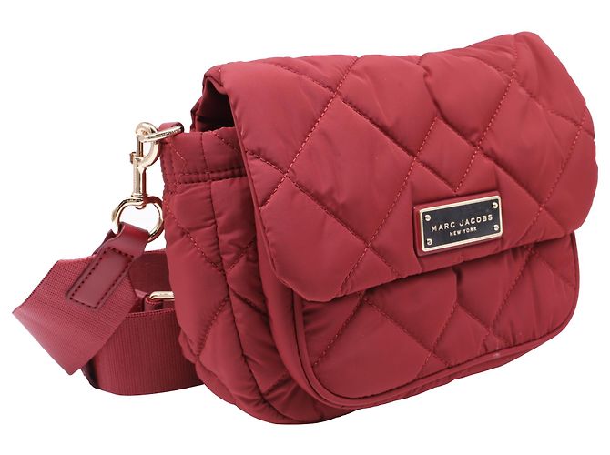 Borsa a tracolla Marc Jacobs Quilted Utility in nylon rosso Bordò - vista 2