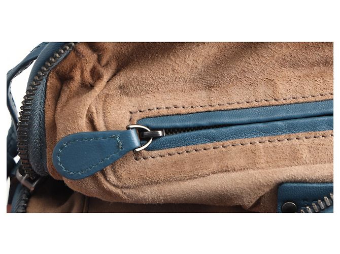 Borsa a tracolla Bottega Veneta Intrecciato Nodini in pelle blu Blu chiaro - vista 11