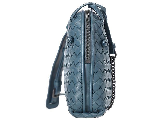 Borsa a tracolla Bottega Veneta Intrecciato Nodini in pelle blu Blu chiaro - vista 2