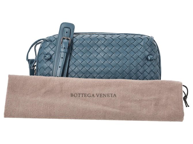 Borsa a tracolla Bottega Veneta Intrecciato Nodini in pelle blu Blu chiaro - vista 6