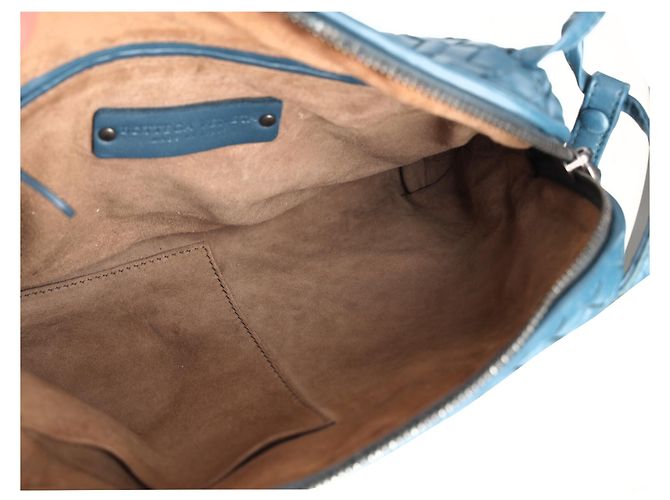 Borsa a tracolla Bottega Veneta Intrecciato Nodini in pelle blu Blu chiaro - vista 7