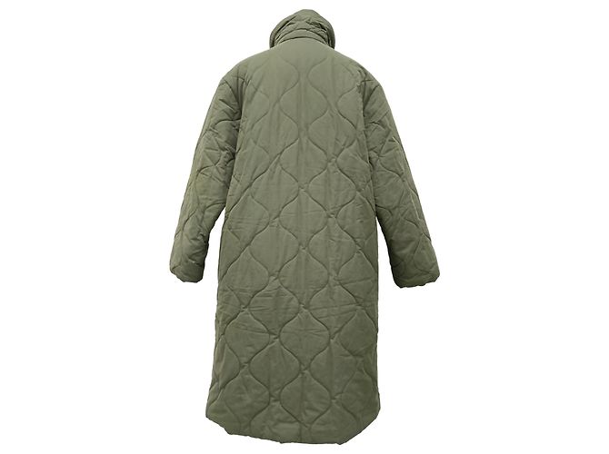 Apc Abrigo acolchado de botonadura sencilla A.P.C. en algodón verde Verde oliva - vista 3