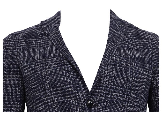Blazer monopetto in tweed scozzese Etro in cotone blu navy - vista 2