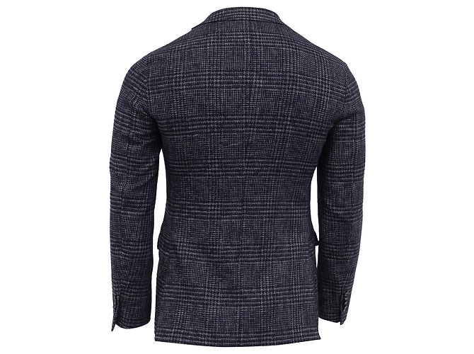 Blazer monopetto in tweed scozzese Etro in cotone blu navy - vista 4
